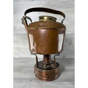 Rare Antique Camp Stove French Copper & Brass Bte SGDG G.M. Complete W/Kettle